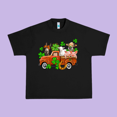 St. Patrick's Farm Animals And Truck Urban Heavy Tee Designed By Oliviacreatesart