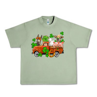 Oil Green St. Patrick's farm animals and truck Urban Heavy Tee - OliviaCreatesArt