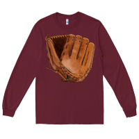 Burgundy baseball glove Long Sleeve Tee - FaDigitalArtStudio
