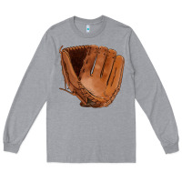 Heather Grey baseball glove Long Sleeve Tee - FaDigitalArtStudio