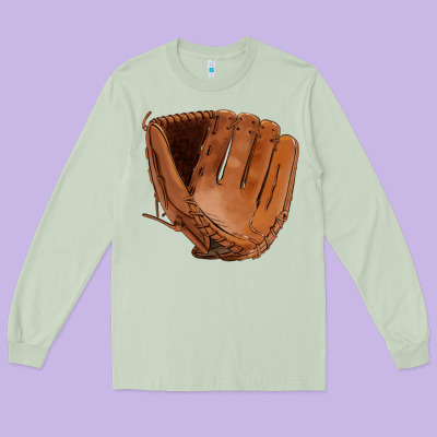 Baseball Glove Long Sleeve Tee Designed By Fadigitalartstudio