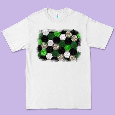 Soccer Leopard Glitter Background Premium Tee Designed By Howdyjamesfarm
