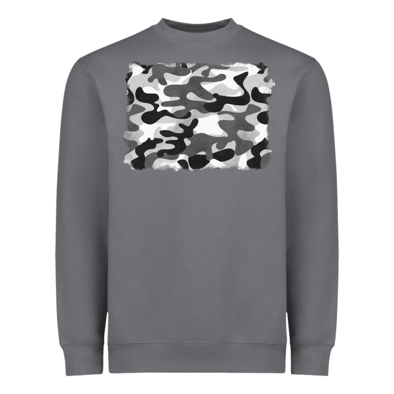 Black And White Camouflage Heavyweight Sweatshirt by BarkalooDesign | Teevron