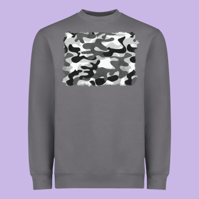 Black And White Camouflage Heavyweight Sweatshirt Designed By Barkaloodesign