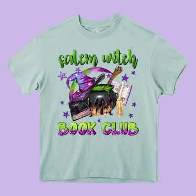 Salem Witch Book Club Heavy Core Tee Designed By Nancycooperartshop