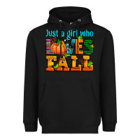 Black just a girl who loves fall Heavyweight Hoodie - AdoDesignShop