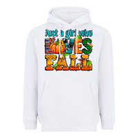 White just a girl who loves fall Heavyweight Hoodie - AdoDesignShop