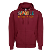 Burgundy gobble till you wobble Zipper Hoodie - BarkalooDesign