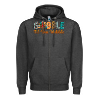 Charcoal Heather gobble till you wobble Zipper Hoodie - BarkalooDesign