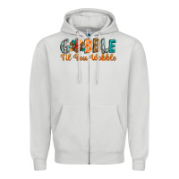 Dove Grey gobble till you wobble Zipper Hoodie - BarkalooDesign