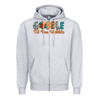 Heather Grey gobble till you wobble Zipper Hoodie - BarkalooDesign