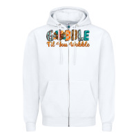 White gobble till you wobble Zipper Hoodie - BarkalooDesign