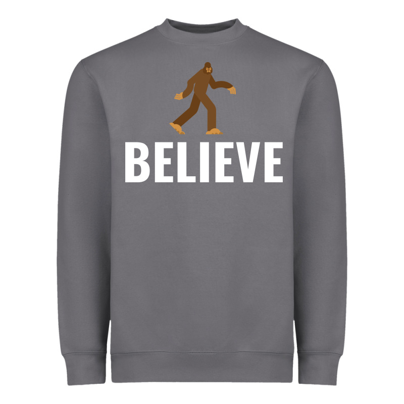 Believe Bigfoot White Heavyweight Sweatshirt by artisFamous | Teevron