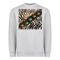 Heather Grey zebra gemstone leather Heavyweight Sweatshirt - BarkalooDesign