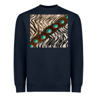Navy zebra gemstone leather Heavyweight Sweatshirt - BarkalooDesign