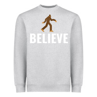 Heather Grey believe bigfoot white Heavyweight Sweatshirt - artisFamous