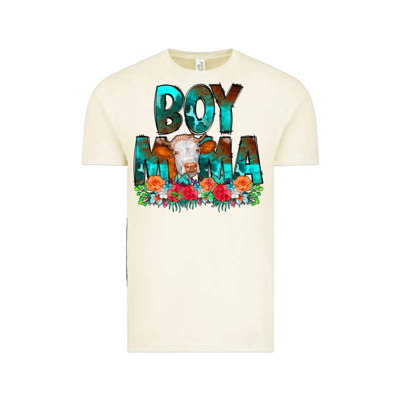Boy Mama Flowers Cow Vintage Tee by CowCowDesign | Teevron