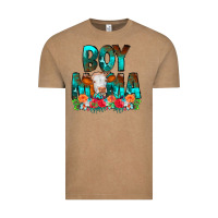 Vintage Coffee Boy Mama Flowers Cow Vintage Tee - CowCowDesign
