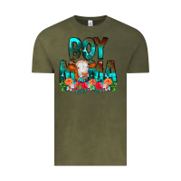 Vintage Olive Boy Mama Flowers Cow Vintage Tee - CowCowDesign