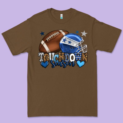 Touchdown Season American Football Blue Team Color Premium Tee Designed By Howdyjamesfarm