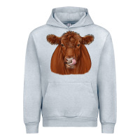 Heather Grey red angus Urban Hoodie - JahusDesignShop