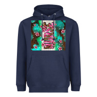 Navy pink floral nurse with flowers Heavyweight Hoodie - AdoDesignShop