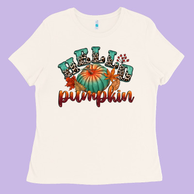 Hello Pumpkin Ladies Tee Designed By Cowgirlartshop