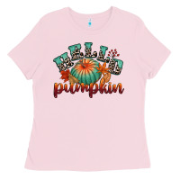 Bubblegum Pink hello pumpkin Ladies Tee - CowGirlArtShop