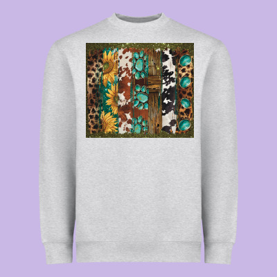 Western Patterns Brushstroke Heavyweight Sweatshirt Designed By Barkaloodesign