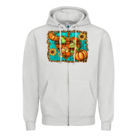 Dove Grey fall pumpkins and sunflowers heart Zipper Hoodie - BarkalooDesign