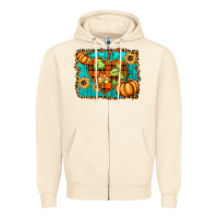 Sandshell fall pumpkins and sunflowers heart Zipper Hoodie - BarkalooDesign