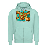 Seafoam fall pumpkins and sunflowers heart Zipper Hoodie - BarkalooDesign