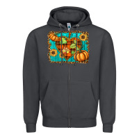 Smoke fall pumpkins and sunflowers heart Zipper Hoodie - BarkalooDesign