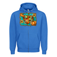 True Royal fall pumpkins and sunflowers heart Zipper Hoodie - BarkalooDesign