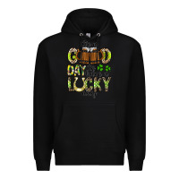 Black It's a Good Day To Have a Lucky Day Premium Hoodie - CowhideDigitalArt