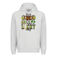 Dove Grey It's a Good Day To Have a Lucky Day Premium Hoodie - CowhideDigitalArt