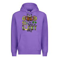 Purple It's a Good Day To Have a Lucky Day Premium Hoodie - CowhideDigitalArt