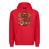 Red It's a Good Day To Have a Lucky Day Premium Hoodie - CowhideDigitalArt