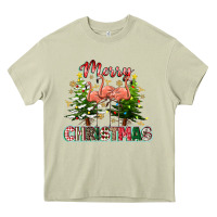 Mossy Merry Christmas flamingo Heavy Core Tee - texasbilliewilder