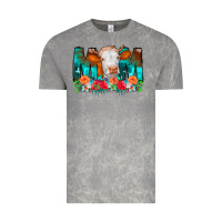 Cloud Rock Cow Mom Turquoise Tooled Leather Flowers Vintage Tee - CowCowDesign