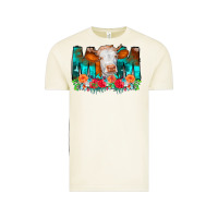 Vintage Arctic Cow Mom Turquoise Tooled Leather Flowers Vintage Tee - CowCowDesign