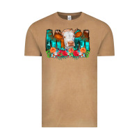 Vintage Camel Cow Mom Turquoise Tooled Leather Flowers Vintage Tee - CowCowDesign