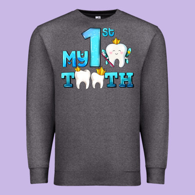 My First Tooth With Teeth Premium Sweatshirt Designed By Adodesignshop