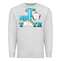 Dove Grey my first tooth with teeth Premium Sweatshirt - AdoDesignShop