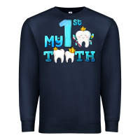 Navy my first tooth with teeth Premium Sweatshirt - AdoDesignShop