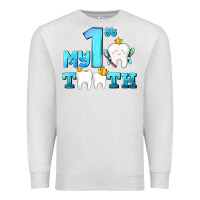 Oatmeal Heather my first tooth with teeth Premium Sweatshirt - AdoDesignShop