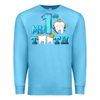 Ocean Blue my first tooth with teeth Premium Sweatshirt - AdoDesignShop