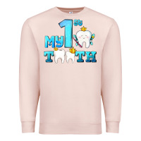 Pale Pink my first tooth with teeth Premium Sweatshirt - AdoDesignShop