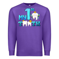 Purple my first tooth with teeth Premium Sweatshirt - AdoDesignShop