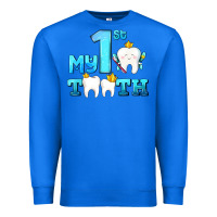 True Royal my first tooth with teeth Premium Sweatshirt - AdoDesignShop